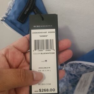 BCBG Max Azria Blue and White Dress